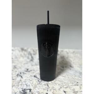 Starbucks Black Pleated Metallic Cup
